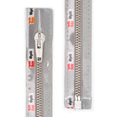 Rits deelbaar | Opti | metaal zilver M60 | 45 cm | 004 lichtgrijs Deelbare Rits OPTI - D - M60 - ZILVER - 45 - CM - 004 - LICHTGRIJS